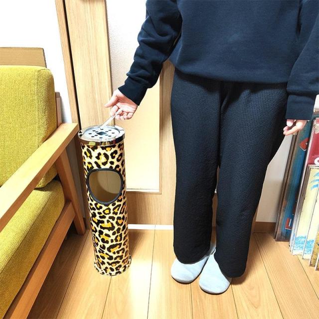 インテリア灰皿 フタ付 ヒョウ柄 おしゃれ 喫煙具 オフィス 屋内