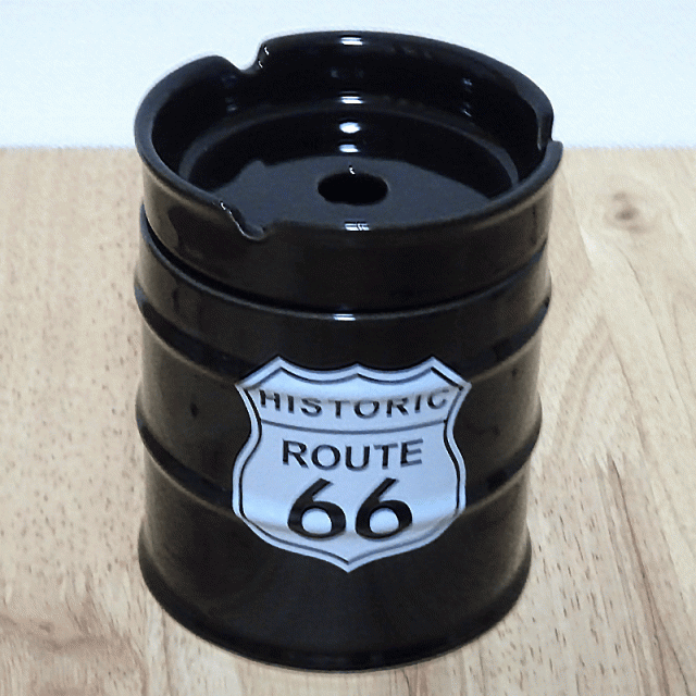ドラム缶灰皿 喫煙具 Route66 タバコ ブラック 小物入れ