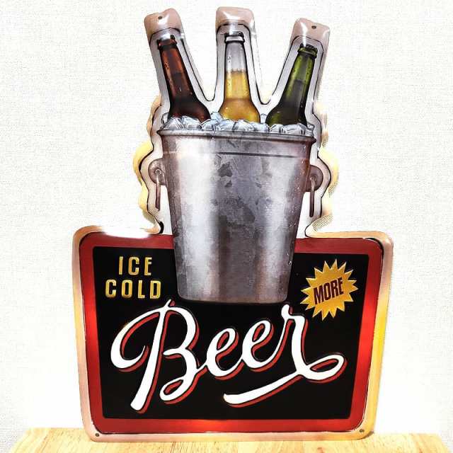 楽天市場】サインプレート ブリキ看板 BEER ICE COLD アイアン