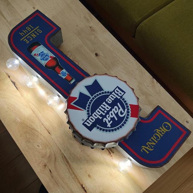 電飾看板 お酒 Pabst Blue Ribbon マーキーサインライト かっこいい アメリカン ラガービール PBR 壁飾り ガレージグッズ インテリア 雑貨 アンティーク 壁掛け バー 店舗 ディスプレイ カフェ_5