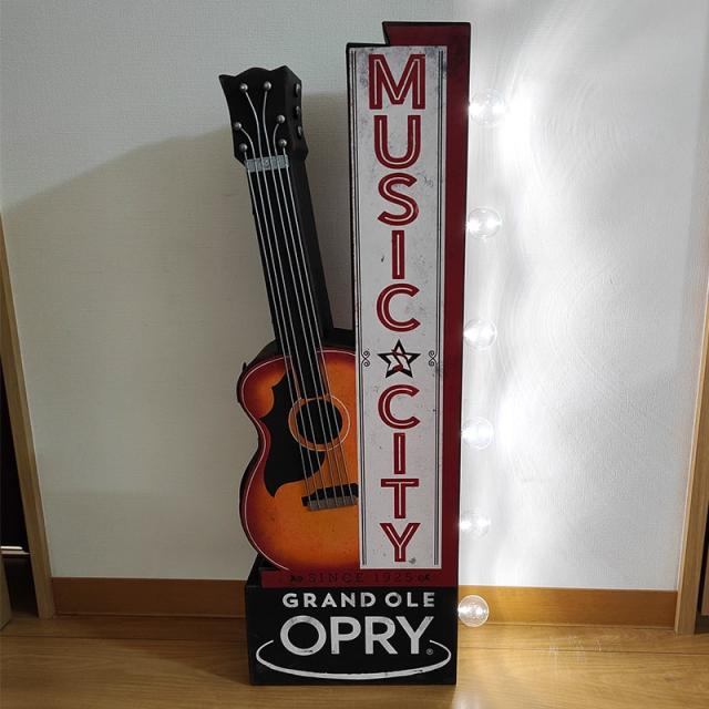 電飾看板 マーキーサインライト おしゃれ GRAND OLE OPRY MUSIC CITY インテリア 看板 ガレージ 壁掛け アンティーク ギター かわいい アメリカン_4