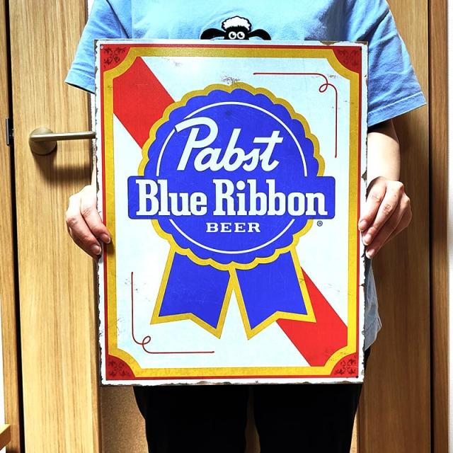 ブリキ看板 パブストブルーリボン メタルサイン Pabst Blue Ribbon 