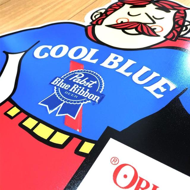 パブストブルーリボン ブリキ看板 ビール アメリカン 雑貨 おしゃれ エンボスメタルサイン 壁掛け Pabst Blue Ribbon ロゴ お酒 ディスプレイ キャラクター 壁掛け かわいい_4