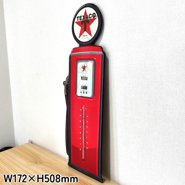TEXACO ブリキ看板 サーモメーター付き テキサコ 温度計 アメリカン 雑貨 メタルサイン ガスポンプ おしゃれ ガレージ かっこいい アンティーク Texaco Gas Pump 壁飾り インテリア_2