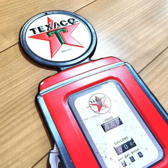 TEXACO ブリキ看板 サーモメーター付き テキサコ 温度計 アメリカン 雑貨 メタルサイン ガスポンプ おしゃれ ガレージ かっこいい アンティーク Texaco Gas Pump 壁飾り インテリア_4