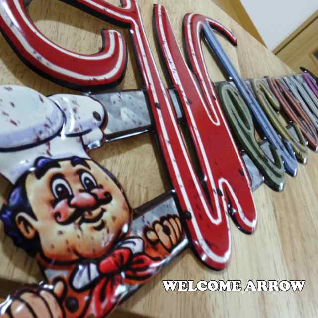 アメリカン ブリキ看板 welcome arrow アンティーク 壁掛け プレート