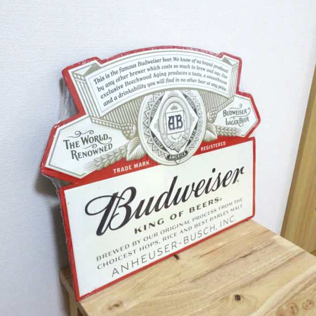 ブリキ看板 BUDWEISER バドワイザー エンボスメタルサイン ガレージ