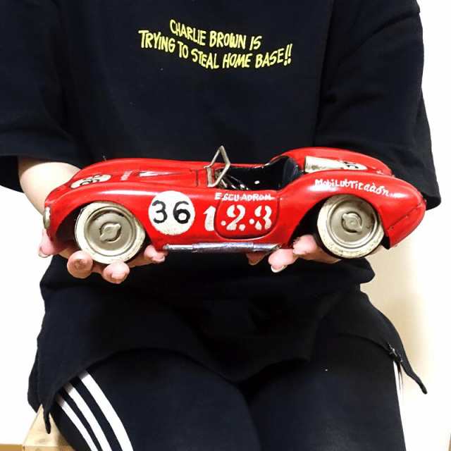 ビンテージカー オブジェ レーシングカー かわいい RACING RED 36