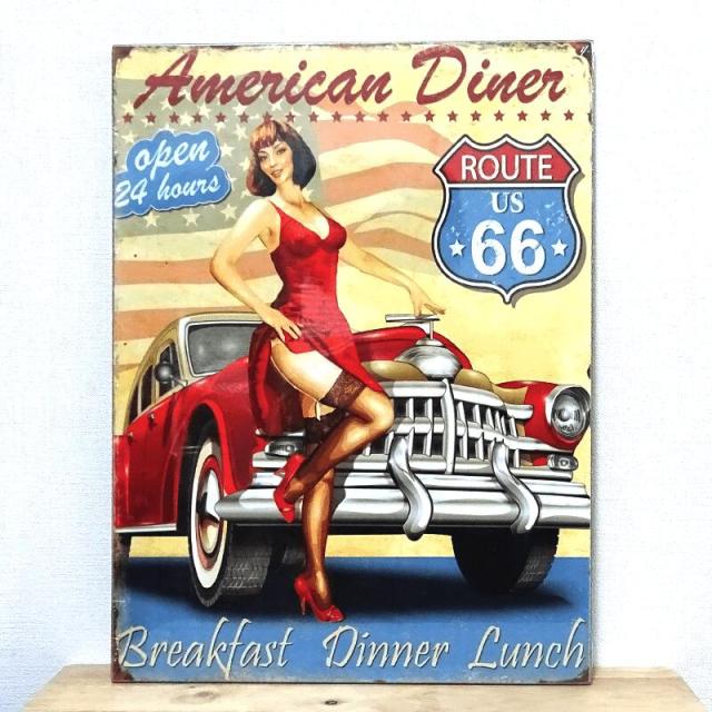 U.S. ROUTE 66 アメリカンテーブル　ガレージに U.S. ROUTE 66 アメリカンテーブルガレージにカリフォルニア