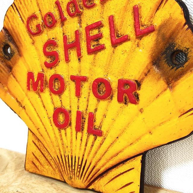 看板 SHELL レトロ ヴィンテージ プレート シェル 貝殻 インテリア ガレージ キャストアイアン かわいい ビンテージ おしゃれ_3