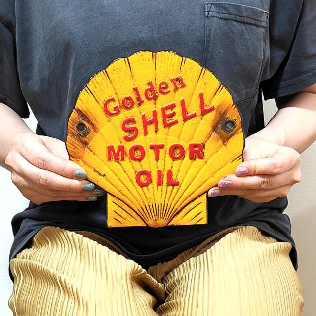 看板 SHELL レトロ ヴィンテージ プレート シェル 貝殻 インテリア ガレージ キャストアイアン かわいい ビンテージ おしゃれ_5