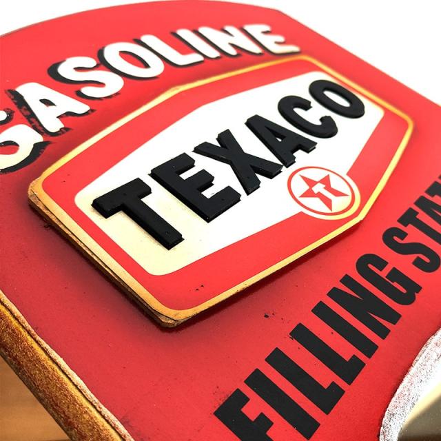 ミラー 壁掛け テキサコ 鏡 木製 アンティーク ウォールミラー 大きい