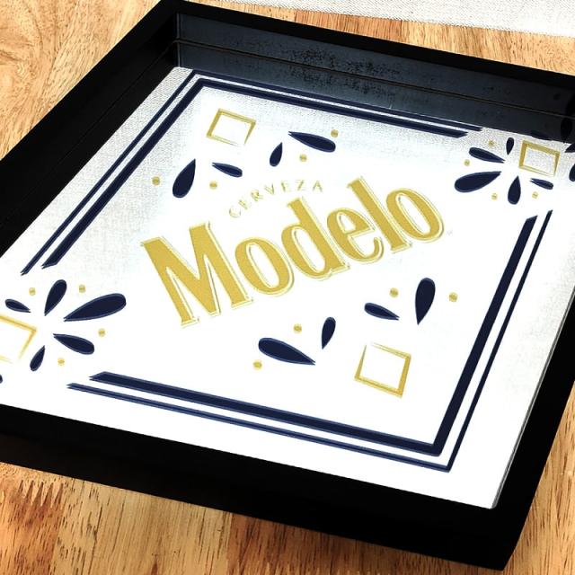 モデロ 鏡 かっこいい ジェントルマンズミラー Modelo Tile Art おしゃれ ひし形 アンティーク インテリア 壁飾り 正規ライセンス品