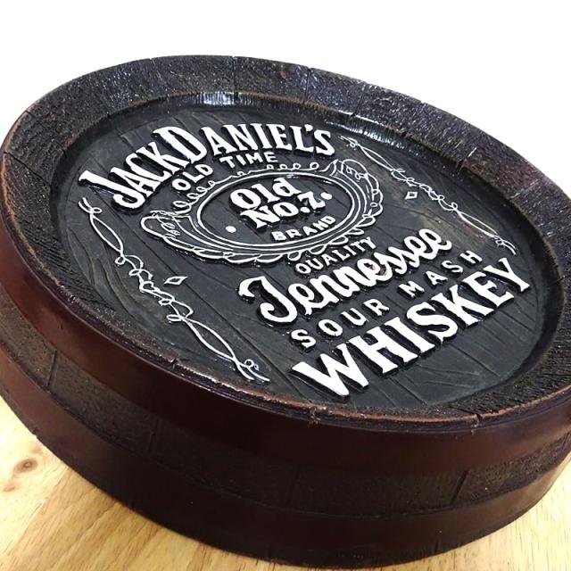 アメリカン 樽底壁掛け看板 JACK DANIELS 樹脂 ビンテージ 