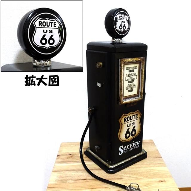 0726Y ROUTE66 ガスポンプ キャビネット アメリカンインテリア ルート66 ガスポンプ型キャビネット CDタワー （シルバー