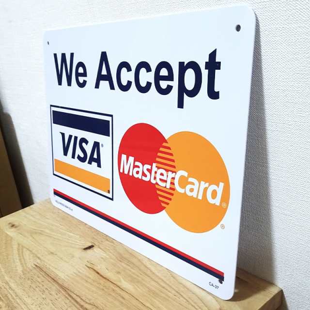 看板 店舗用 サインボード おしゃれ VISA Mastercard クレジットカード