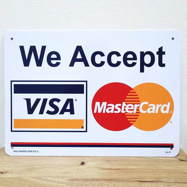 看板 店舗用 サインボード おしゃれ VISA Mastercard クレジットカード