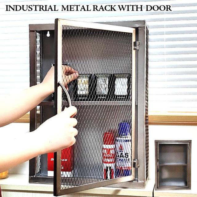 アンティークシェルフ 鉄製 木天板 花台 白 メッシュ棚 プランター台