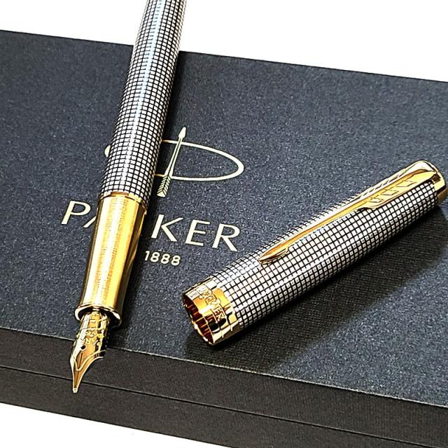 万年筆 PAKER ソネット プレミアム シズレGT 細字 美しい スターリングシルバー 高級 ゴールド かっこいい 純銀 パーカー_2