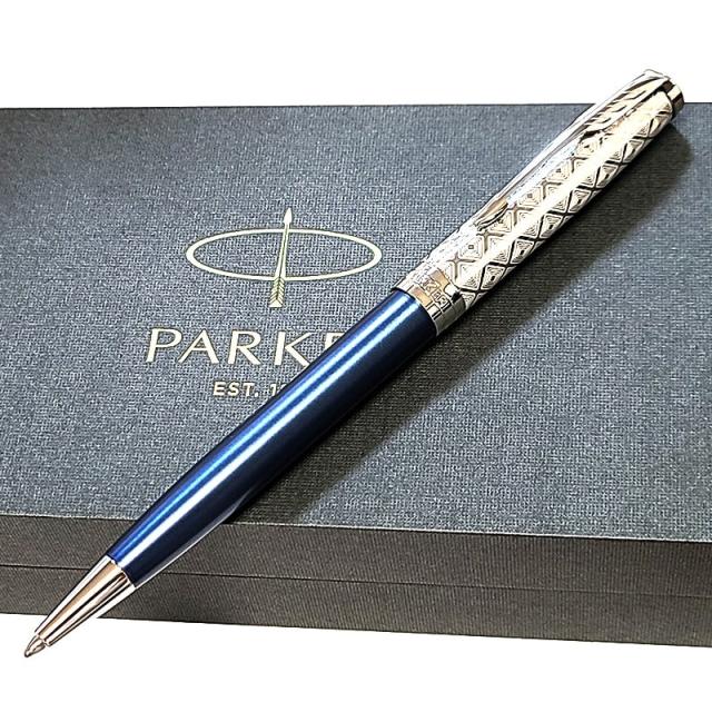 ❣️美品❣️PARKER パーカー　ソネットプレミアムボー ルペン　シルバー装飾付き ボールペン パーカー 美しい ソネット プレミアム メタル&ブルー