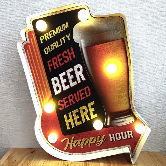 電飾看板 LED Sign ビール アメリカン クラシック FRESH BEER 壁掛け