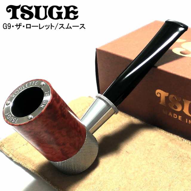 パイプ 喫煙具 TSUGE ツゲ G9 ザ ローレット スムース ブラウン 茶 おしゃれ タバコ ショートスモーク用 9mmフィルター パイプ本体 かっ