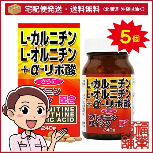 L-カルニチン+α-リポ酸(240粒)×5個 [宅配便・送料無料]