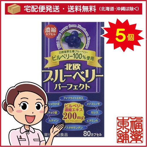 北欧ブルーベリーパーフェクト(80カプセル)×5個 [宅配便・送料無料]