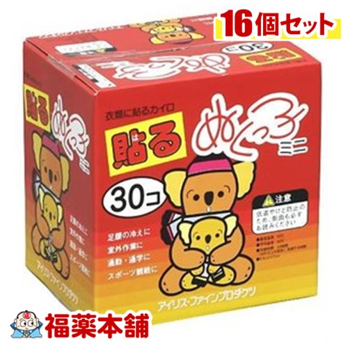 貼るぬくっこミニ １ケース 30個入×16箱 ［宅配便・送料無料] 衣類に貼る カイロ ミニ 10時間持続