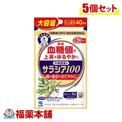 小林製薬 【特定保健用食品】 サラシア100 (大容量) 120粒×5個 [ゆうパケット・送料無料]