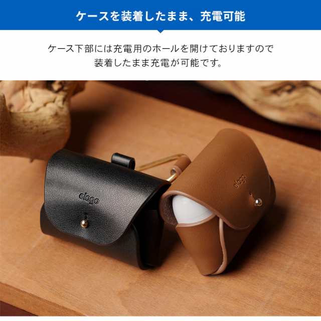 AirPods Pro ケース 本革 レザー カラビナ リング シンプル カバー ...