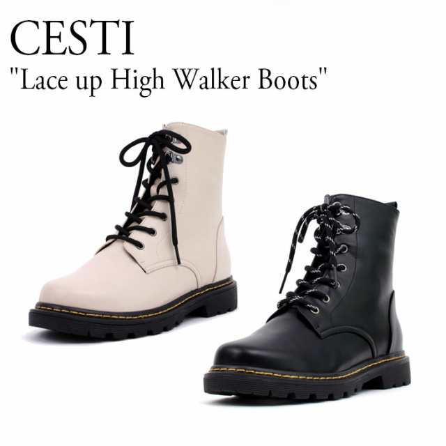 セスティ ブーツ CESTI レディース Lace up High Walker Boots IVORY 