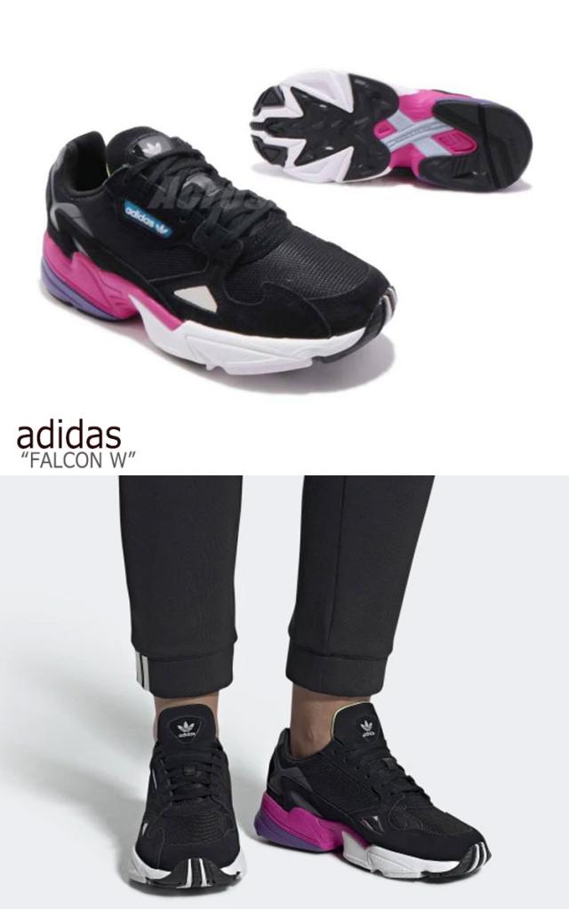 adidas falcon core black shock pink