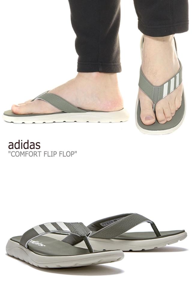 adidas khaki flip flops