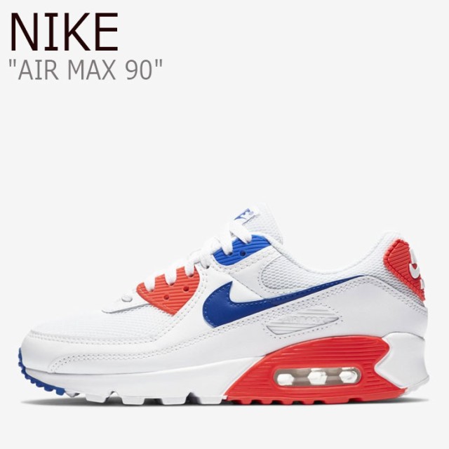 ナイキ エア マックス スニーカー NIKE レディース AIR MAX 90 エアマックス90 WHITE RED BLUE ホワイト レッド  CT1039-100 シューズ｜au PAY マーケット