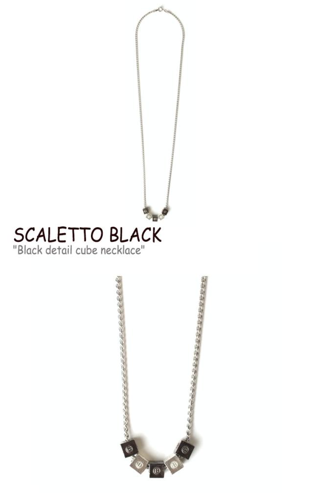 ★Scaletto★SCB011 Black detail cube ネックレス スカーレットブラック ネックレス SCALETTO BLACK Black detail