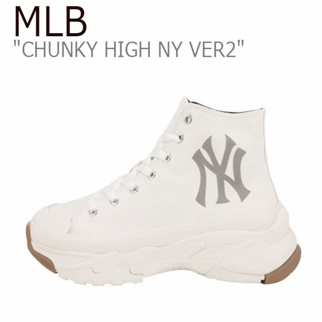 エムエルビー スニーカー MLB CHUNKY HIGH NY VER2 IVORY アイボリー NEW YORK YANKEES  ニューヨークヤンキース 32SHU1111-50I シューズ｜au PAY マーケット