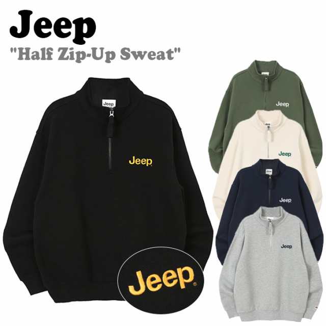 ジープ トレーナー Jeep Half Zip-Up Sweat ハーフ ジップアップ スウェットシャツ 全5色  JN5TSU822BK/IV/NA/MG/KH ウェア｜au PAY マーケット