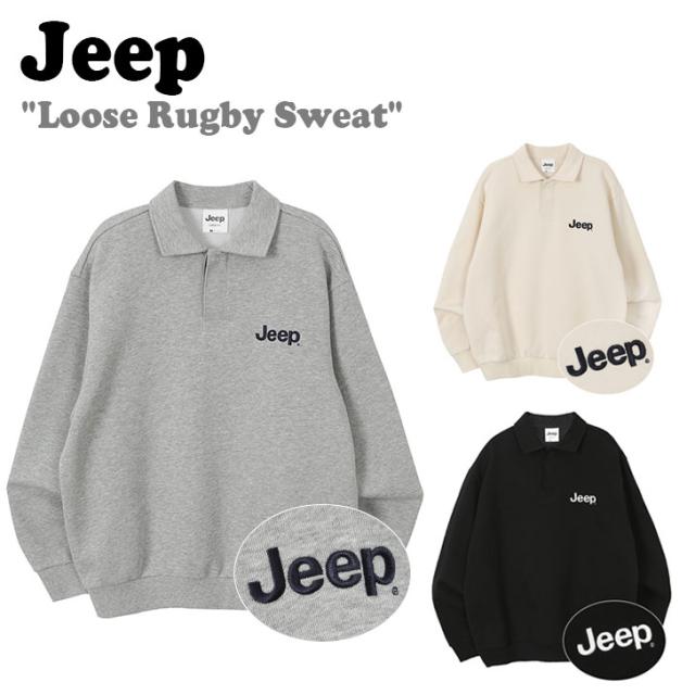 ジープ トレーナー Jeep Loose Rugby Sweat ルーズ ラグビー スウェットシャツ 全3色 JN5TSU823MG/IV/BK ウェアの通販は