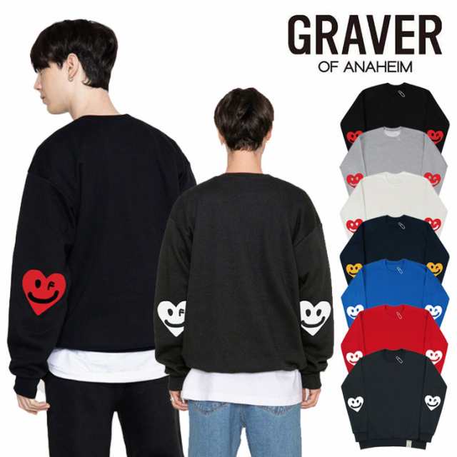 グレーバー トレーナー GRAVER 正規販売店 Elbow Drawing Heart Smile