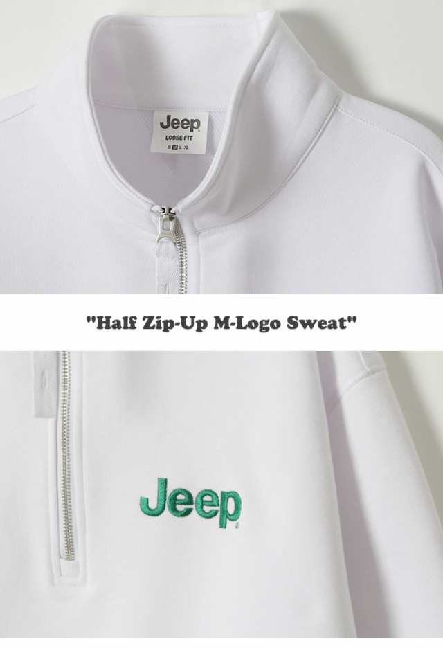 即納有/国内配送】ジープ スウェットシャツ Jeep Half Zip-Up M-Logo