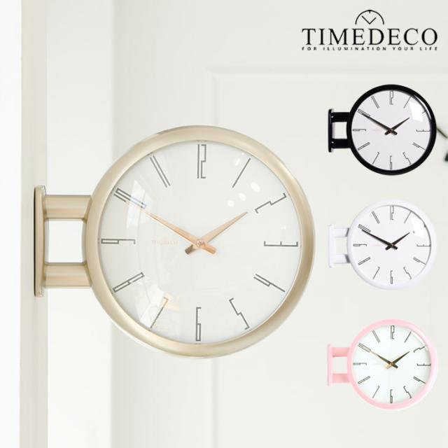 タイムデコ 掛け時計 TIMEDECO 正規販売店 MODERN DOUBLE WALL CLOCK モダン 両面 全4色 2564599