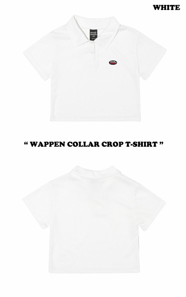 ムアムア 半袖Ｔシャツ muahmuah WAPPEN COLLAR CROP T-SHIRT ワッペン