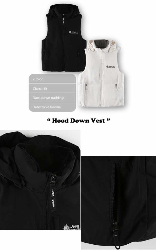 ジープ ベスト Jeep Hood Down Vest フード ダウン ベスト OFF WHITE