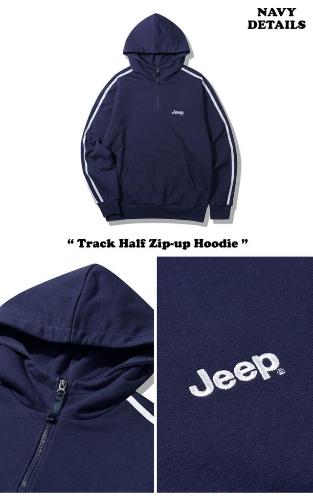 パーカー・フーディ JEEP Track half-zip hooded sweatshirt JP5THU832WH ジープ パーカー Jeep Track Half Zip-up Hoodie NAVY ネイビー