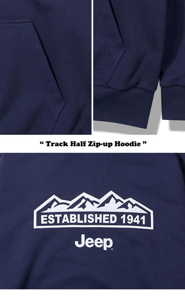 パーカー・フーディ JEEP Track half-zip hooded sweatshirt JP5THU832WH ジープ パーカー Jeep Track Half Zip-up Hoodie NAVY ネイビー
