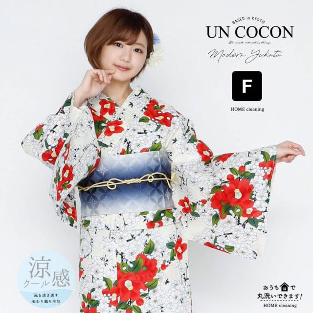 送料無料　夏新作　女性浴衣　浴衣　単品　浴衣単品　仕立て上がり　綿麻　レディース　女性用　花柄　椿　ツバキ　赤　レッド　桜　大人っぽいの通販は 9,789円