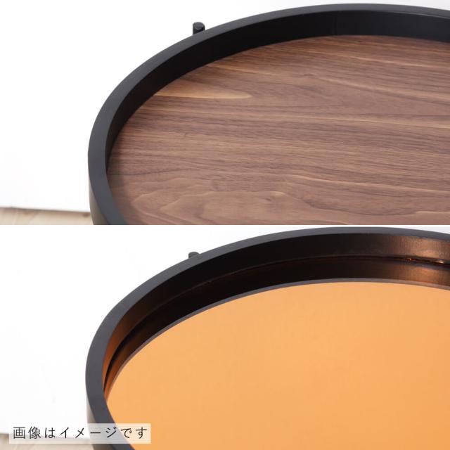 Ｂｒｉｌｌｅ（ブリレ）トレーテーブルＬ　ラウンド　トレーテーブル　Ｌ　幅７３　ラウンドトレーテーブル　トレーテーブル　木目調　ミラー天板　ミラー　壁掛け　サイドテーブル　ナイトテーブル　折りたたみ可　天板取り外し可　丸型　Ｌサイズ　おしゃれ　高級感　ブラ_6