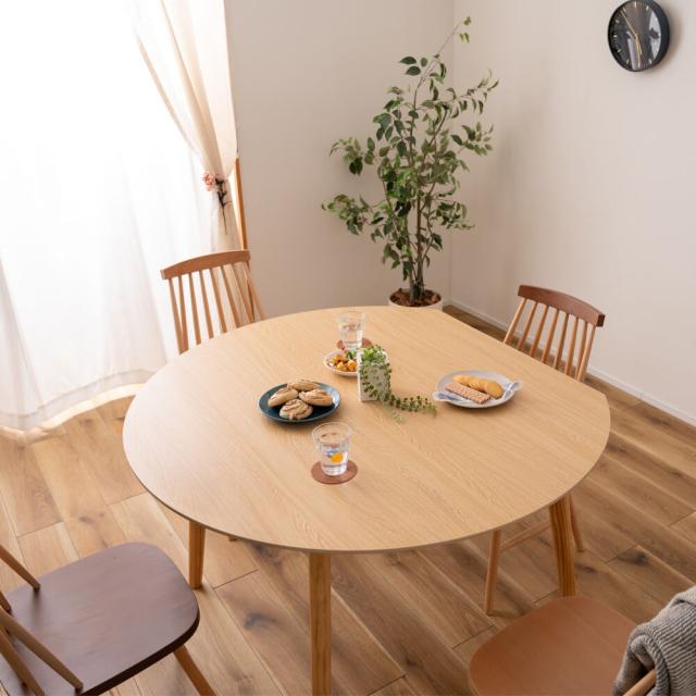 ダイニングテーブル テーブル 丸 ラウンドテーブル 壁付け ナチュラル 北欧 円形 変形 木製 ナチュラルの通販は ダイニングテーブル テーブル 丸 ラウンドテーブル 壁付け ナチュラル 北欧 円形 変形 木製 ナチュラルの通販は
