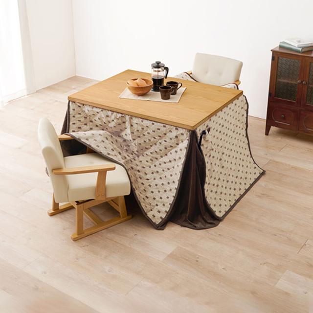 こたつ　幅１０５　こたつテーブル　２人掛け　継ぎ脚　高さ調節　４点セット　ナチュラル　ダークブラウン　ハイタイプ　ロータイプ こたつ 幅105 こたつテーブル 2人掛け 継ぎ脚 高さ調節 4点セット